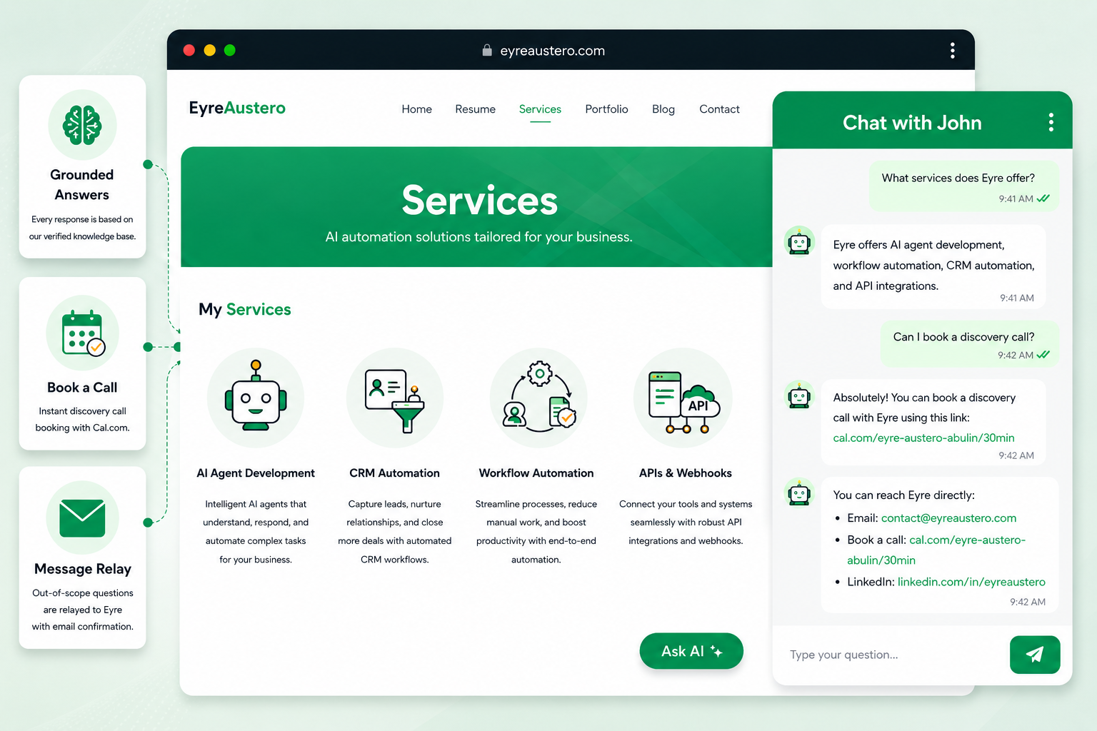 AskJohn AI: Website Chat Assistant